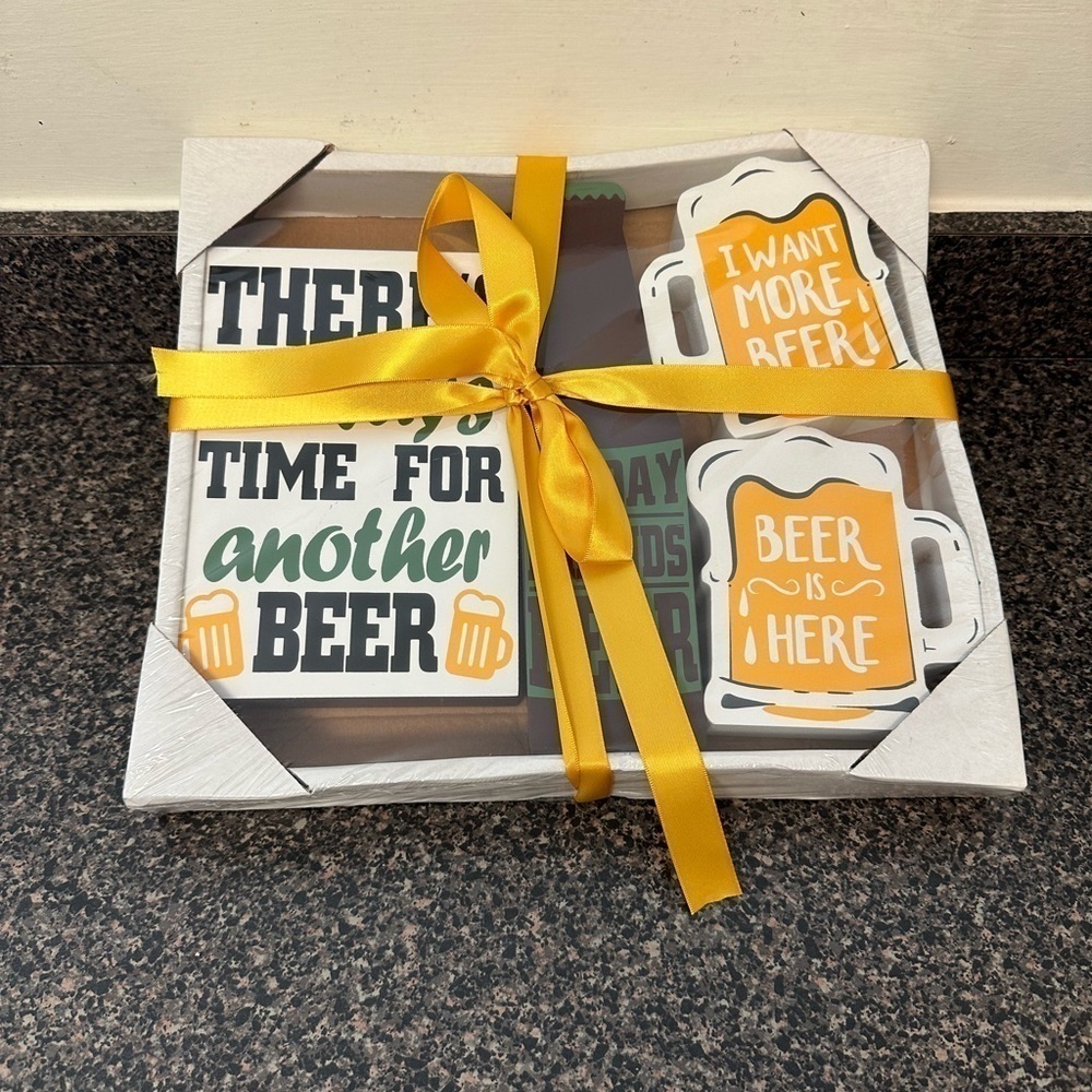 Beer Lovers Boxed Gift Set Decor Fathers Day - Picture 2 of 3